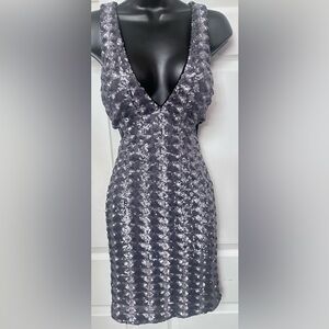 NWT Arden B Sparkling Sequin cut out side accent mini Dress size S